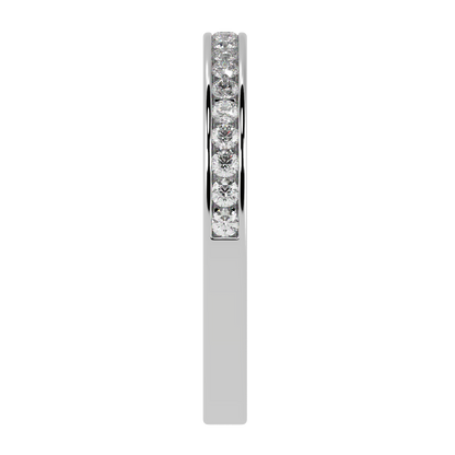 Wide Channel Set Half Eternity Ring