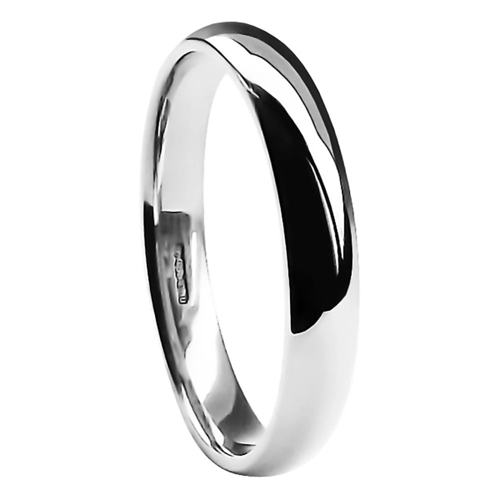 4mm Light Court Shape Wedding Band Platinum