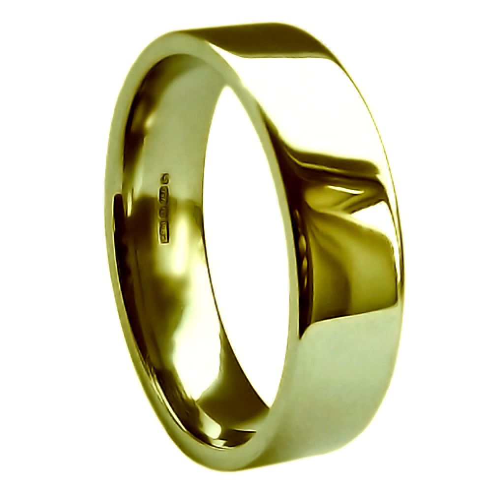 Heavy Flat Court Shape Wedding Band