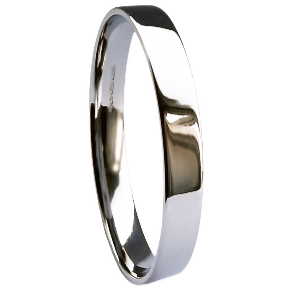 Light Flat Court Shape Wedding Band