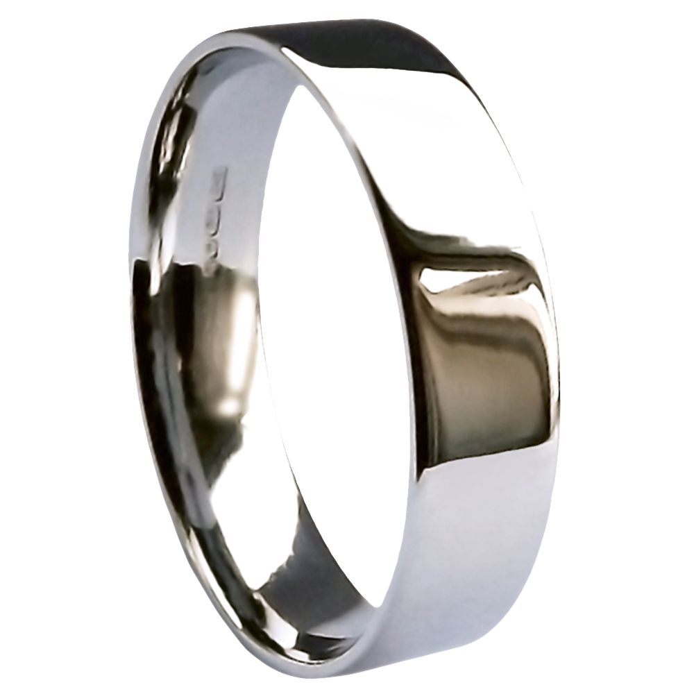 Light Flat Court Shape Wedding Band