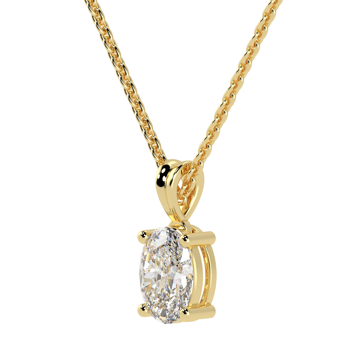 Oval Solitaire Pendant