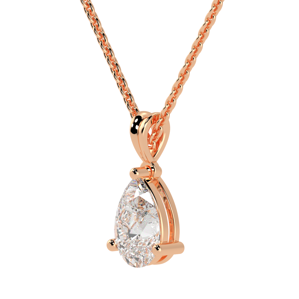 Pear Solitaire Pendant