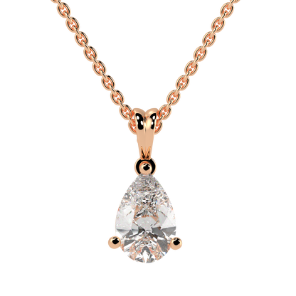 Pear Solitaire Pendant