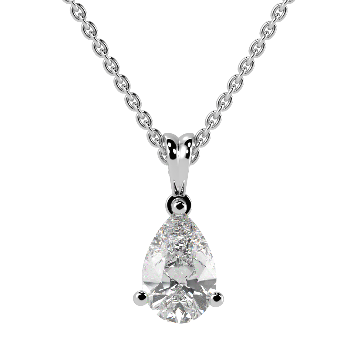 Pear Solitaire Pendant