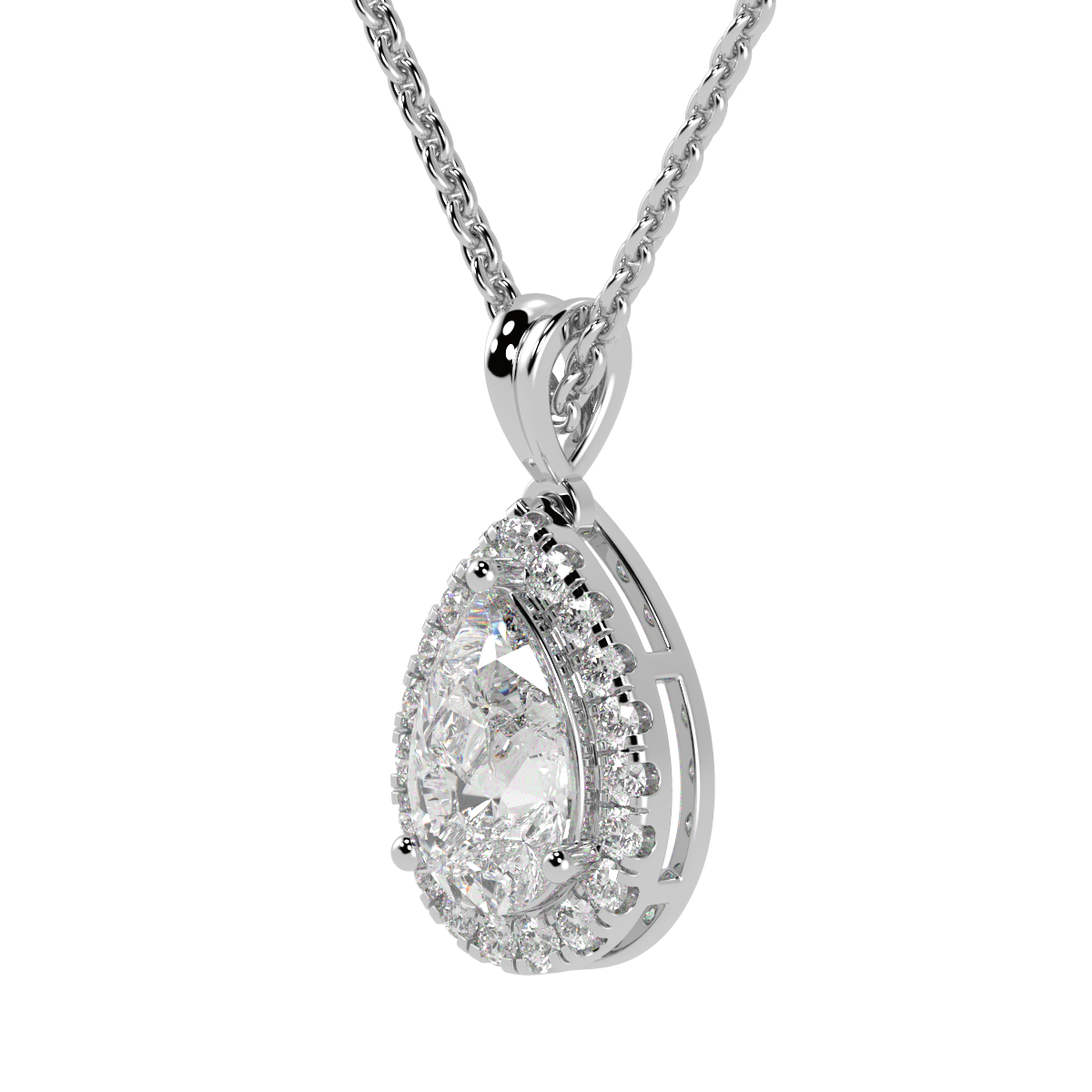 Pear Halo Pendant