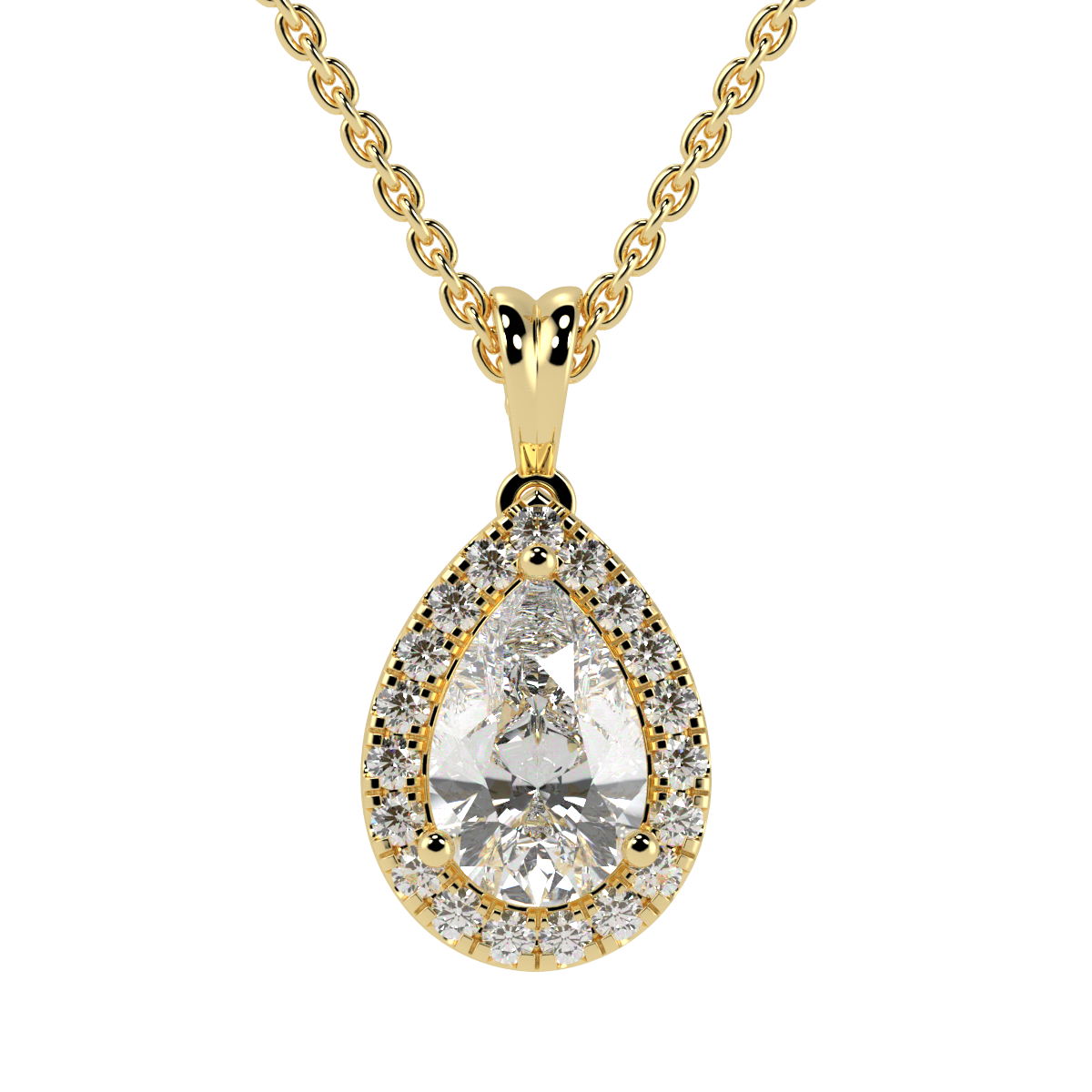 Pear Halo Pendant