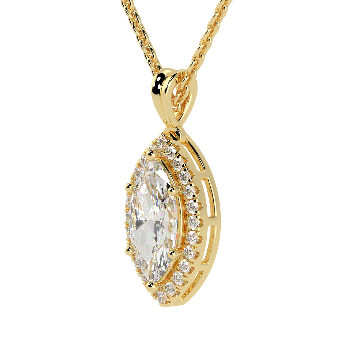 Marquise Halo Pendant