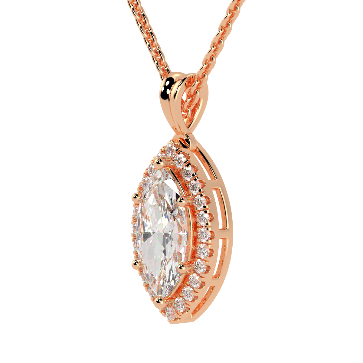 Marquise Halo Pendant