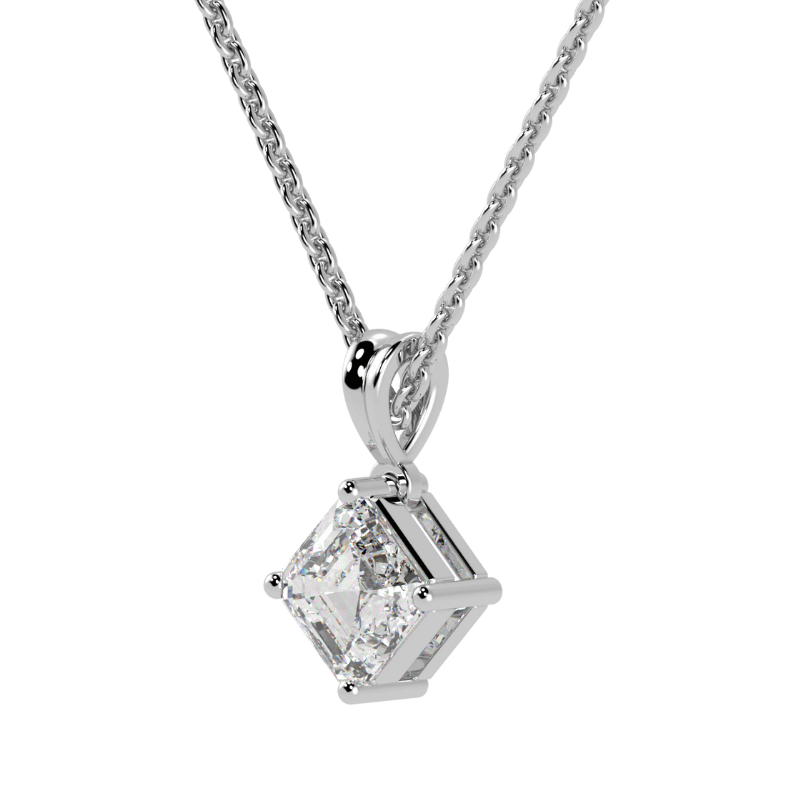 Asscher Solitaire Pendant