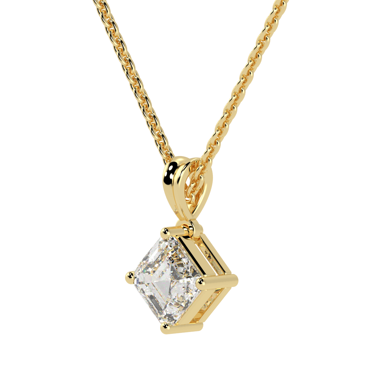 Asscher Solitaire Pendant