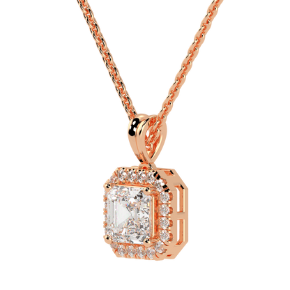 Asscher Halo Pendant