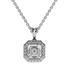 Asscher Halo Pendant