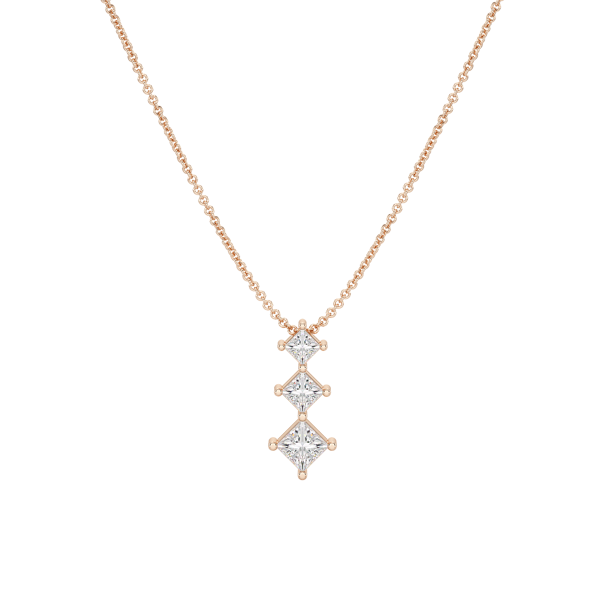 Princess Cut Graduated Pendant