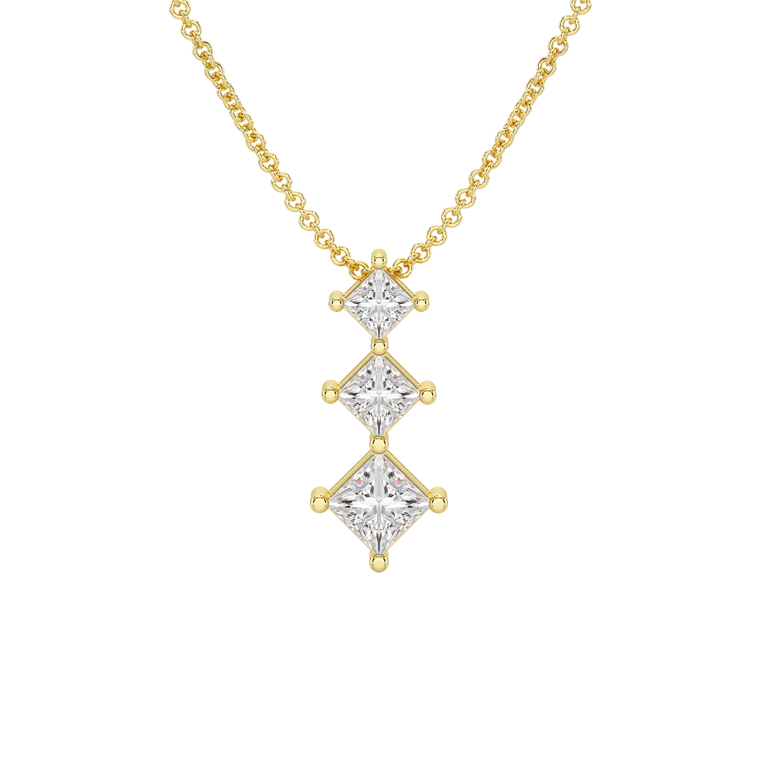 Princess Cut Graduated Pendant