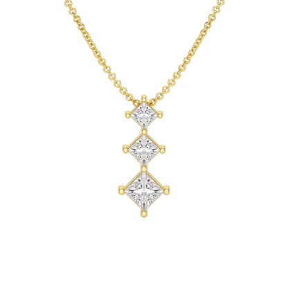 Princess Cut Graduated Pendant