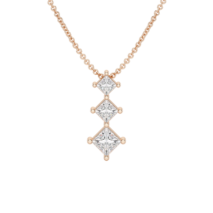 Princess Cut Graduated Pendant