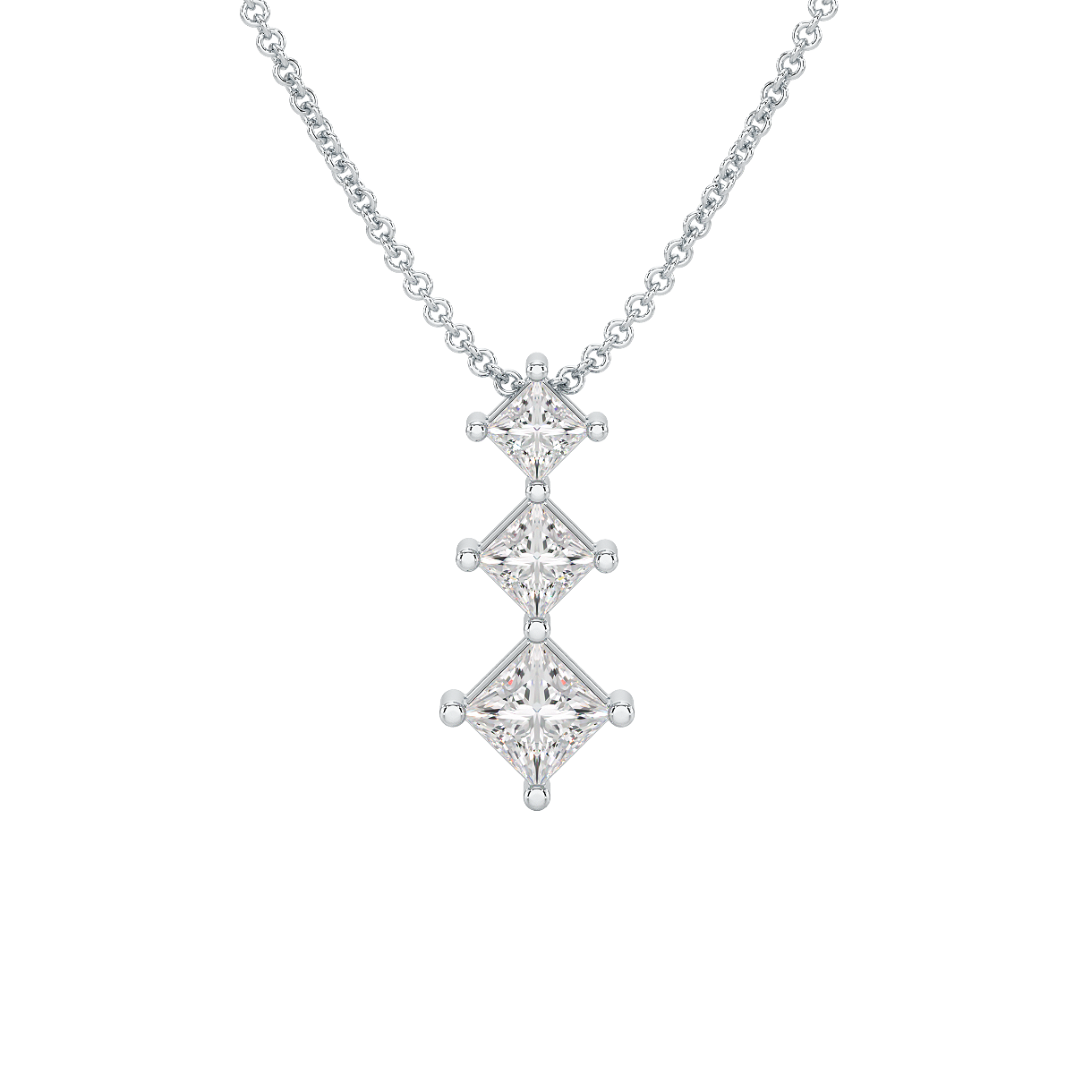 Princess Cut Graduated Pendant