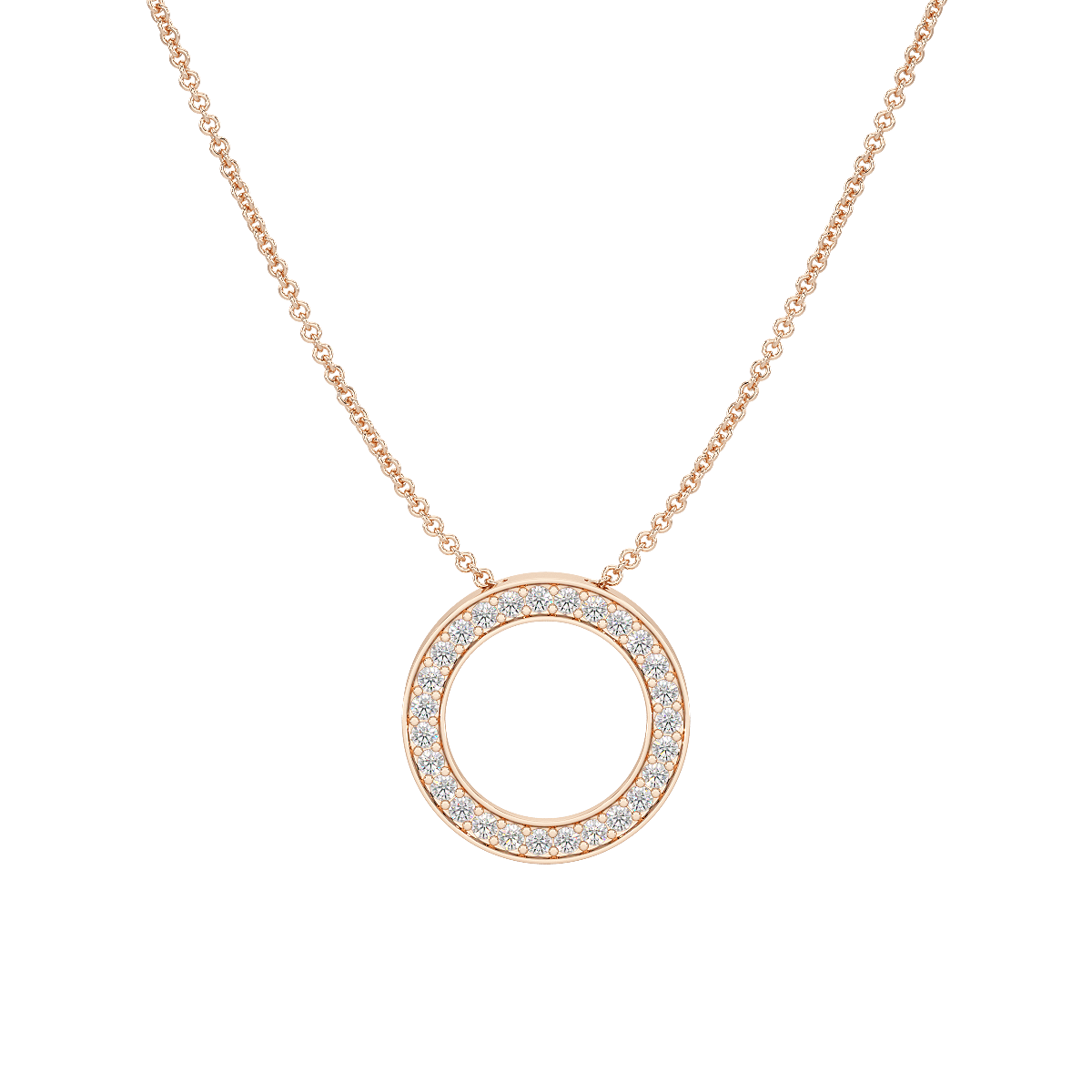 Circle Pendant Hidden Chain