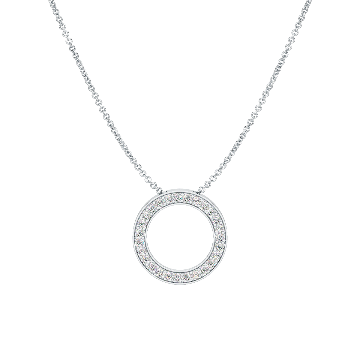 Circle Pendant Hidden Chain