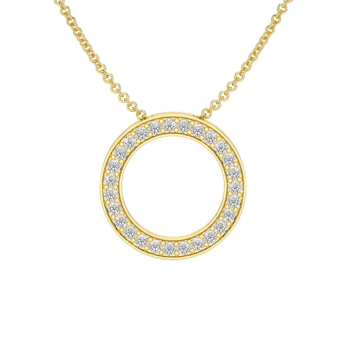 Circle Pendant Hidden Chain