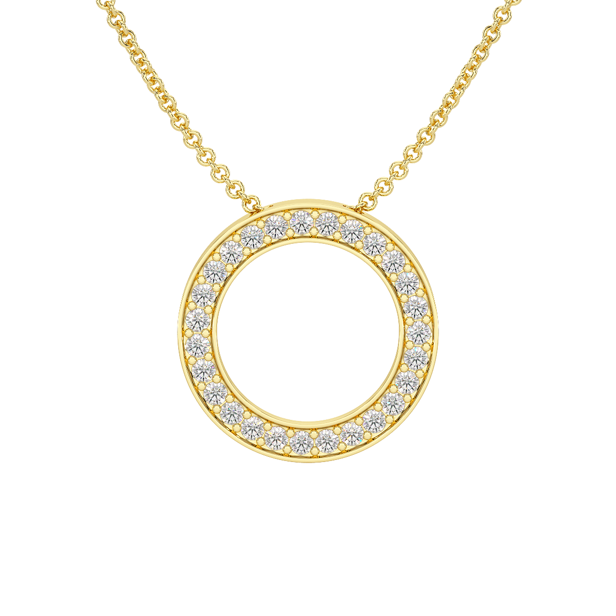 Circle Pendant Hidden Chain