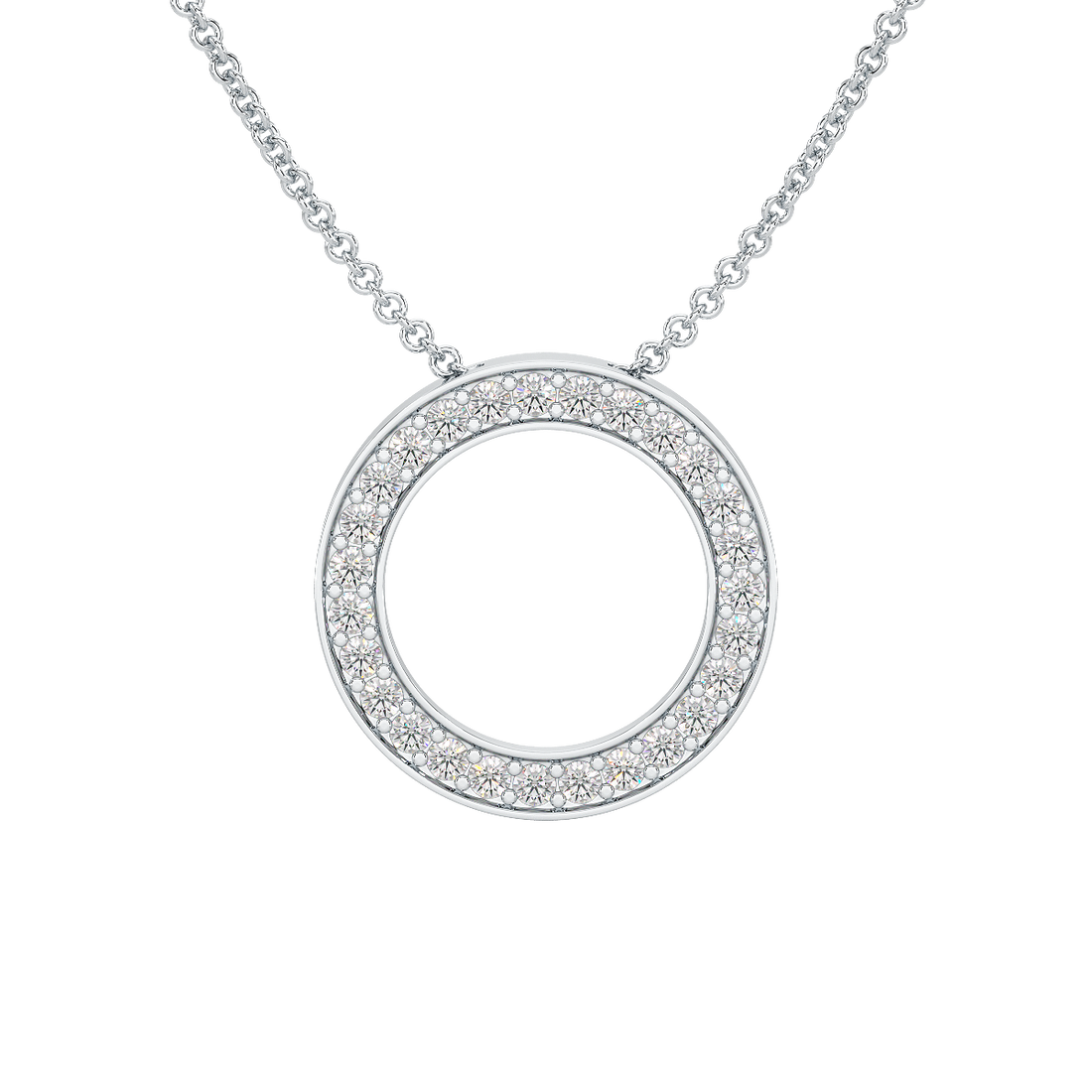 Circle Pendant Hidden Chain