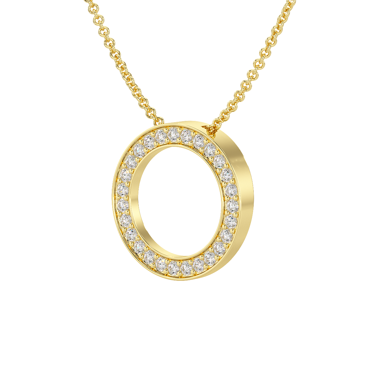 Circle Pendant Hidden Chain