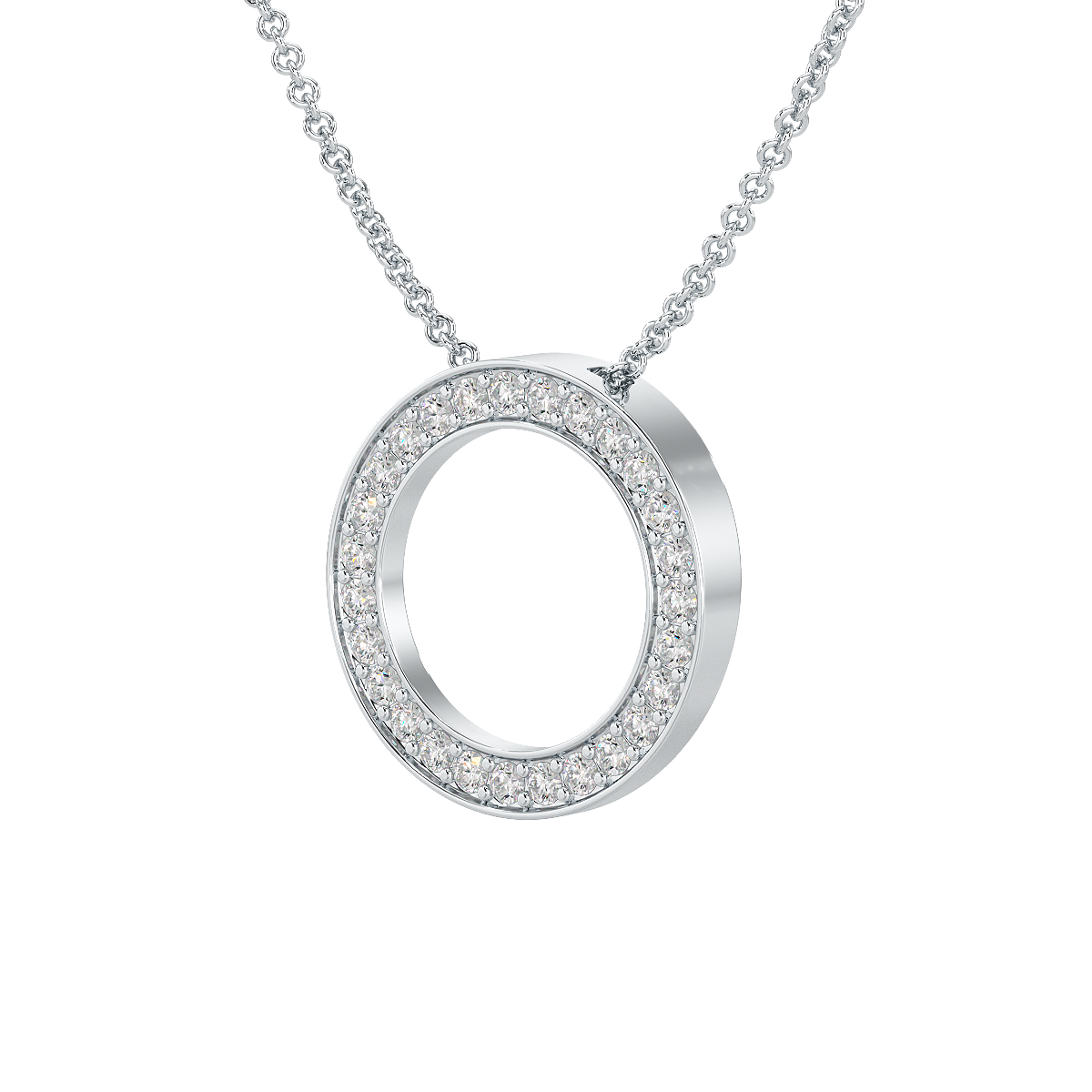 Circle Pendant Hidden Chain