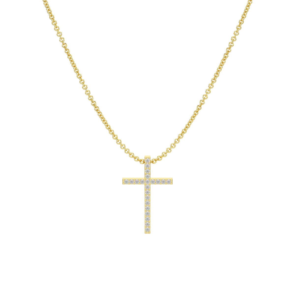 Prong Set Cross Pendant