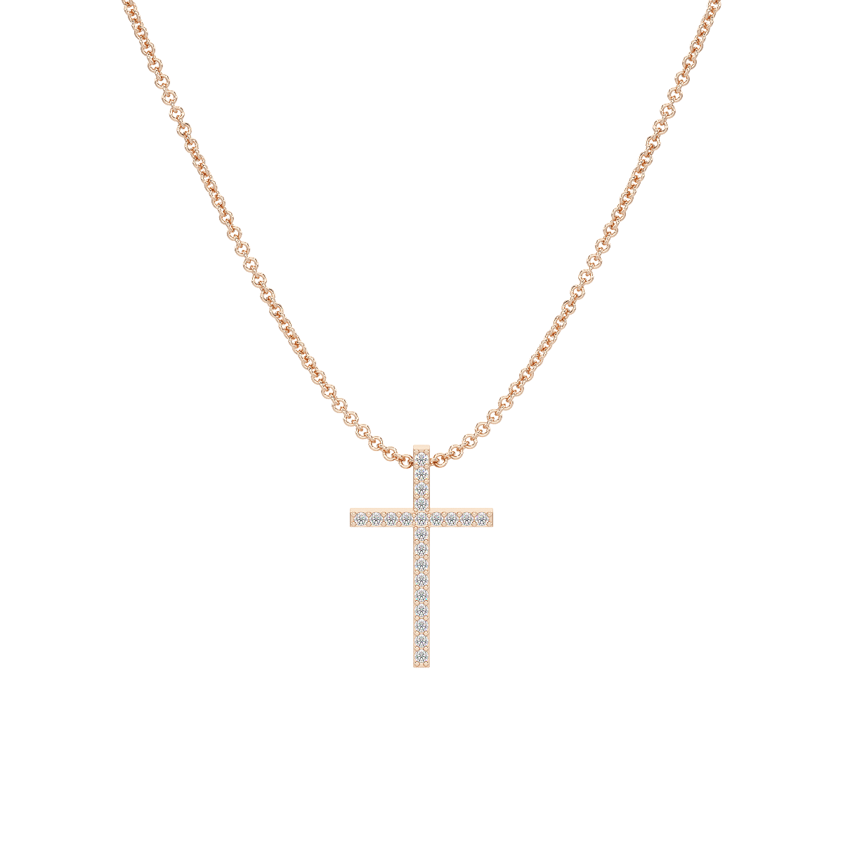 Prong Set Cross Pendant