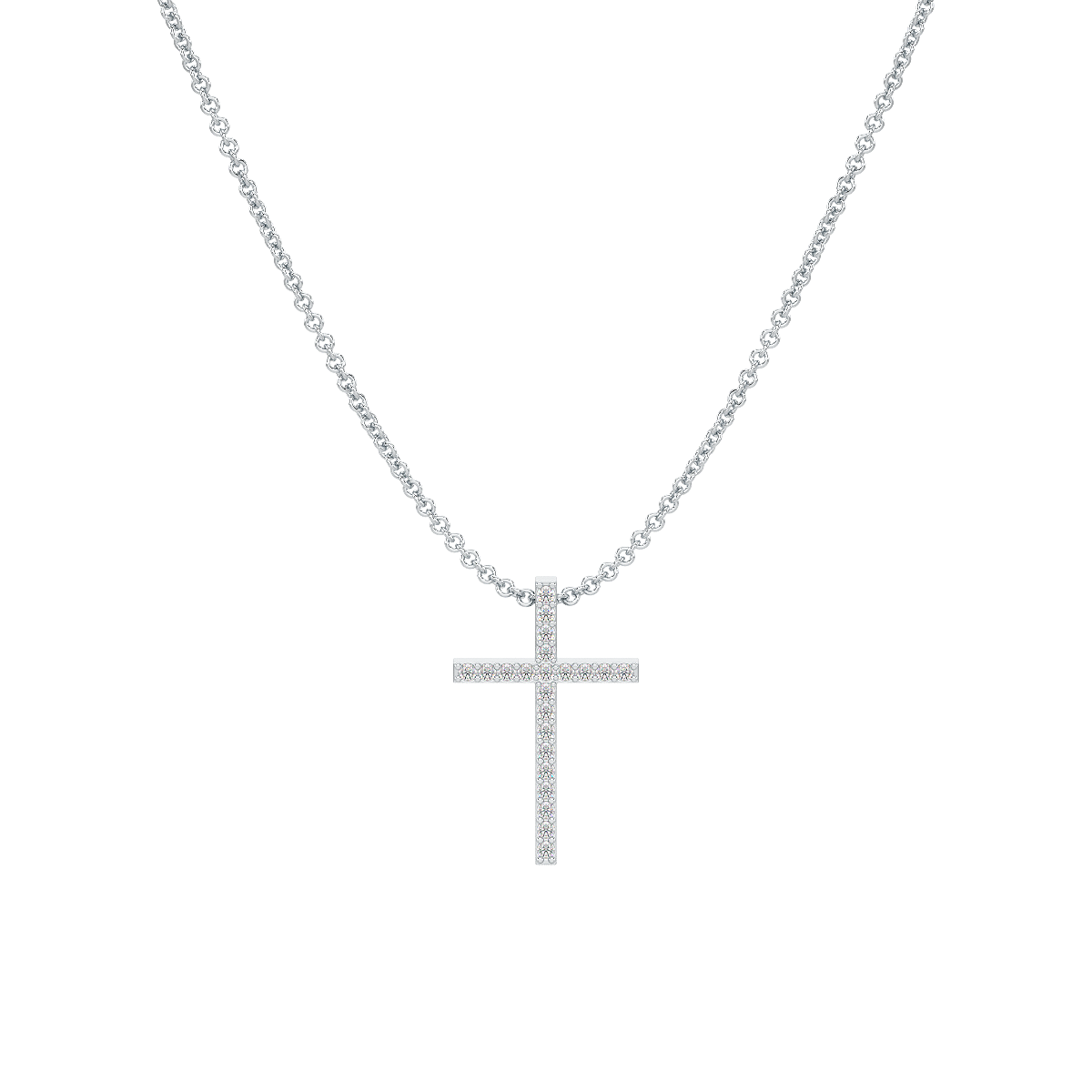 Prong Set Cross Pendant