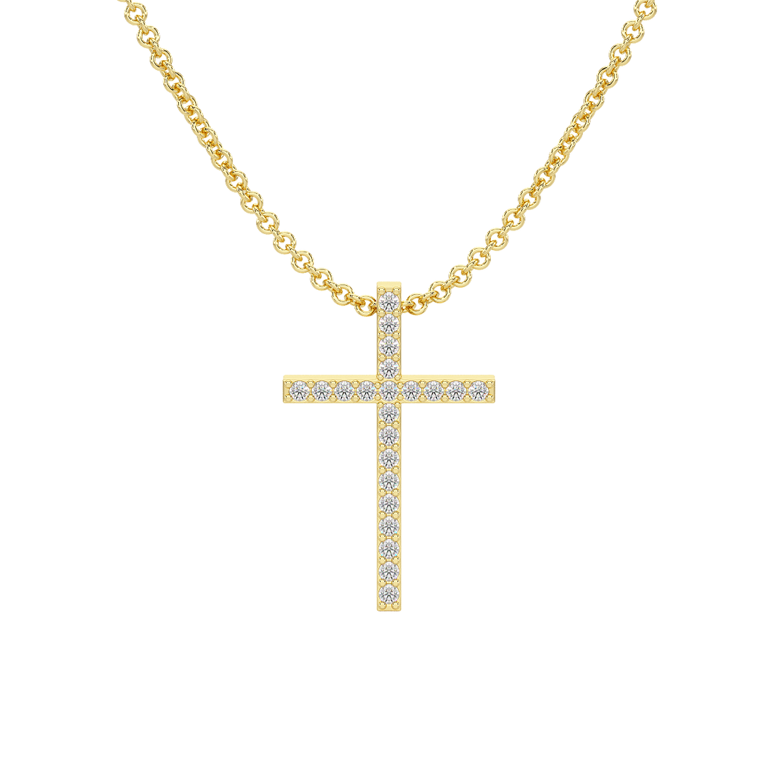 Prong Set Cross Pendant