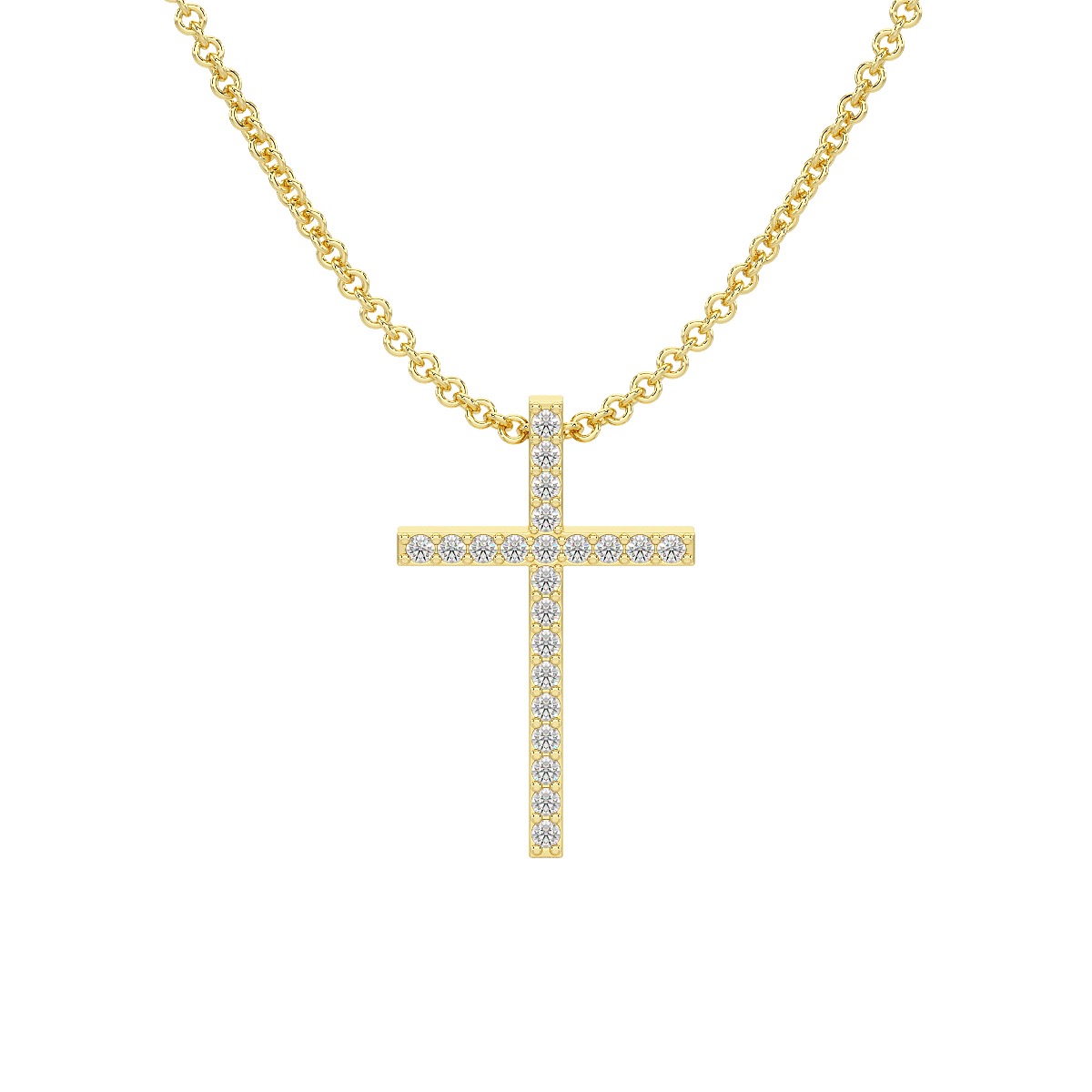 Prong Set Cross Pendant