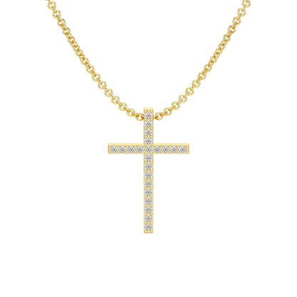 Prong Set Cross Pendant