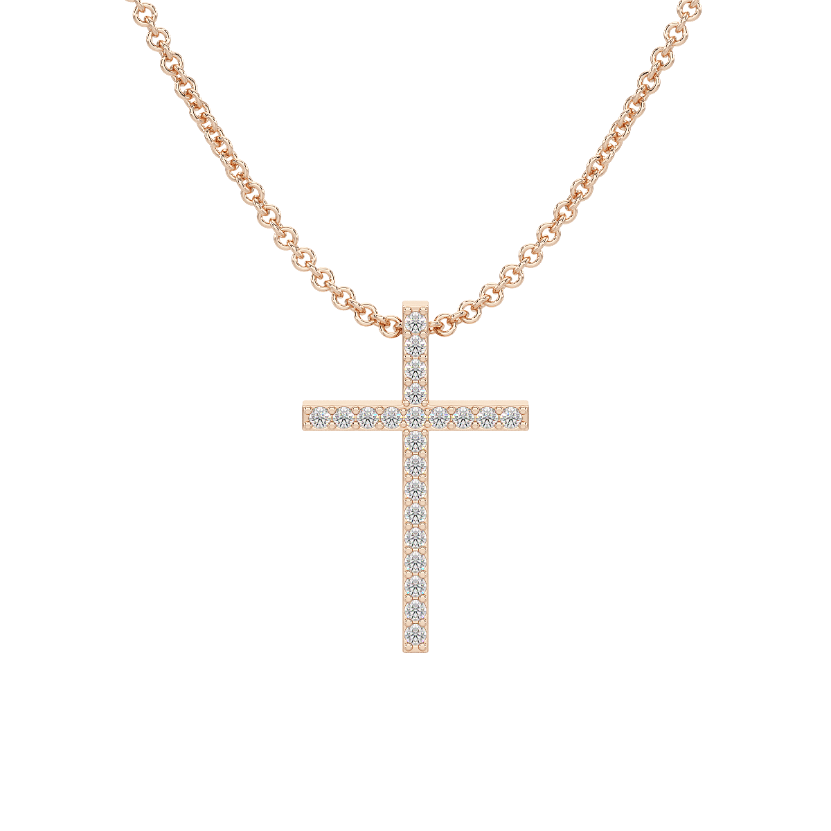 Prong Set Cross Pendant