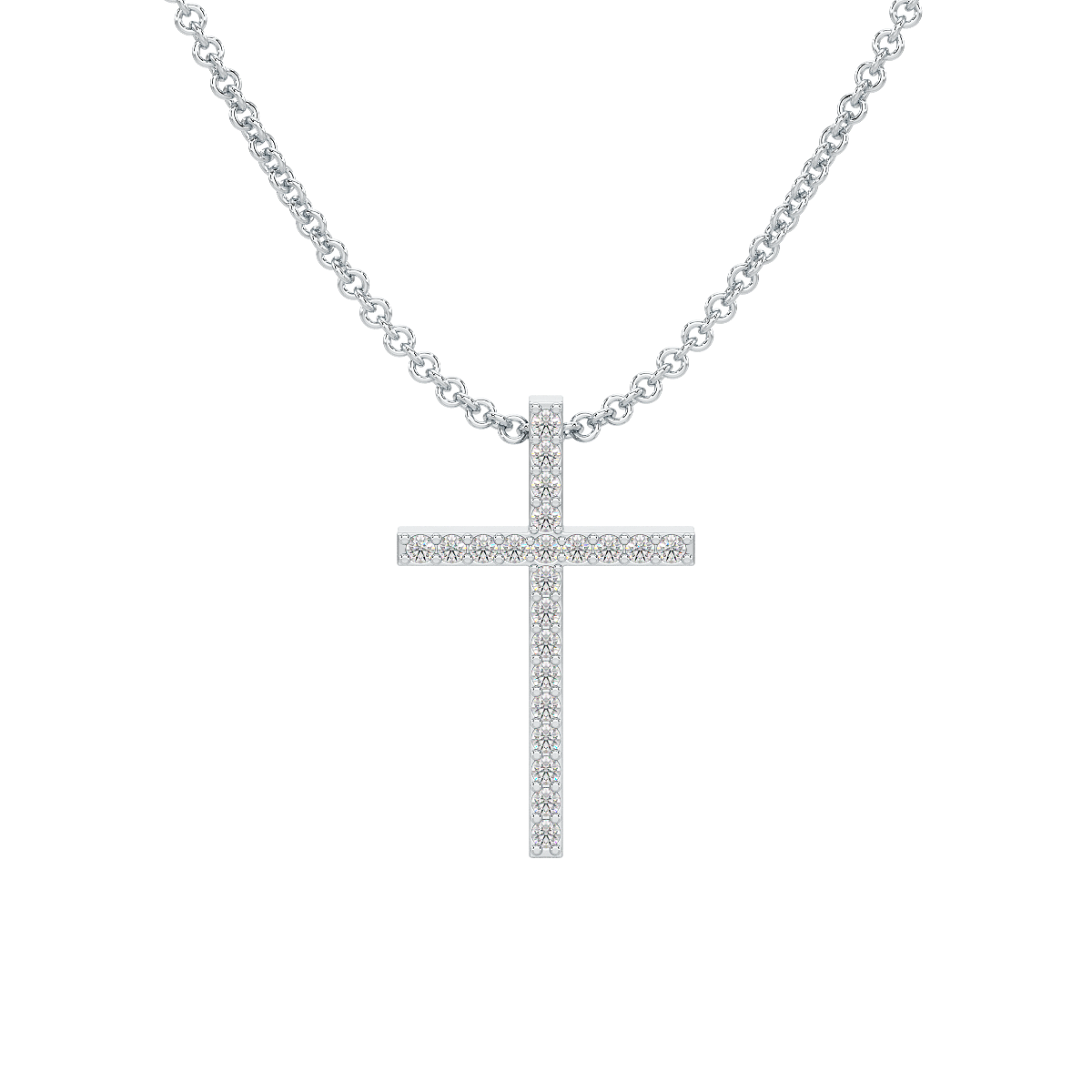 Prong Set Cross Pendant