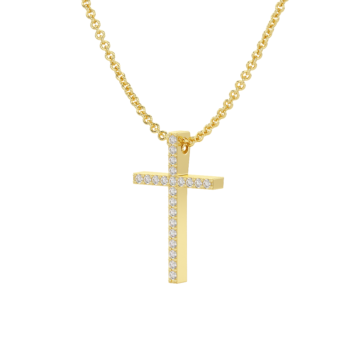 Prong Set Cross Pendant