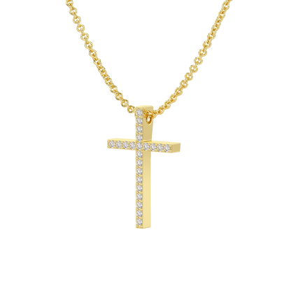 Prong Set Cross Pendant