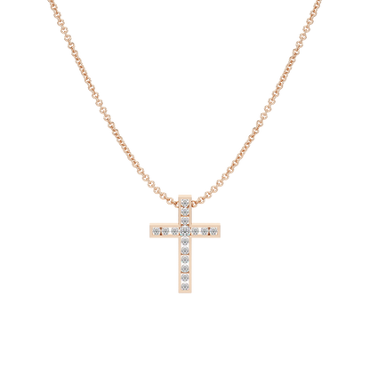 Channel Set Cross Pendant