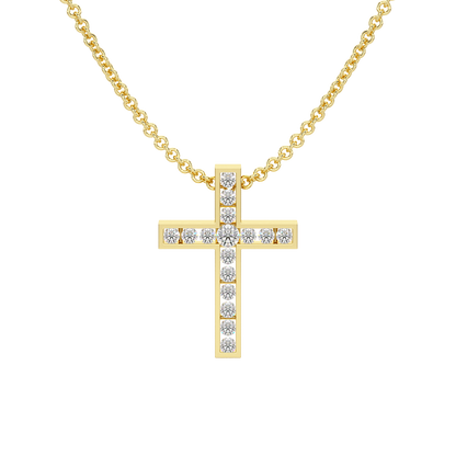 Channel Set Cross Pendant