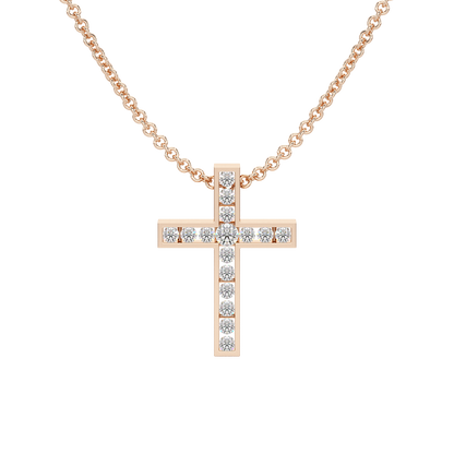 Channel Set Cross Pendant