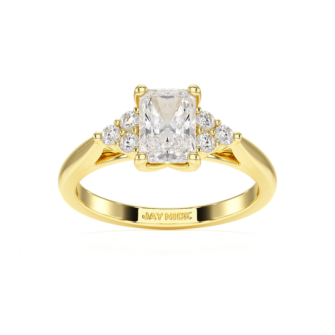 Radiant Trefoil Engagement Ring