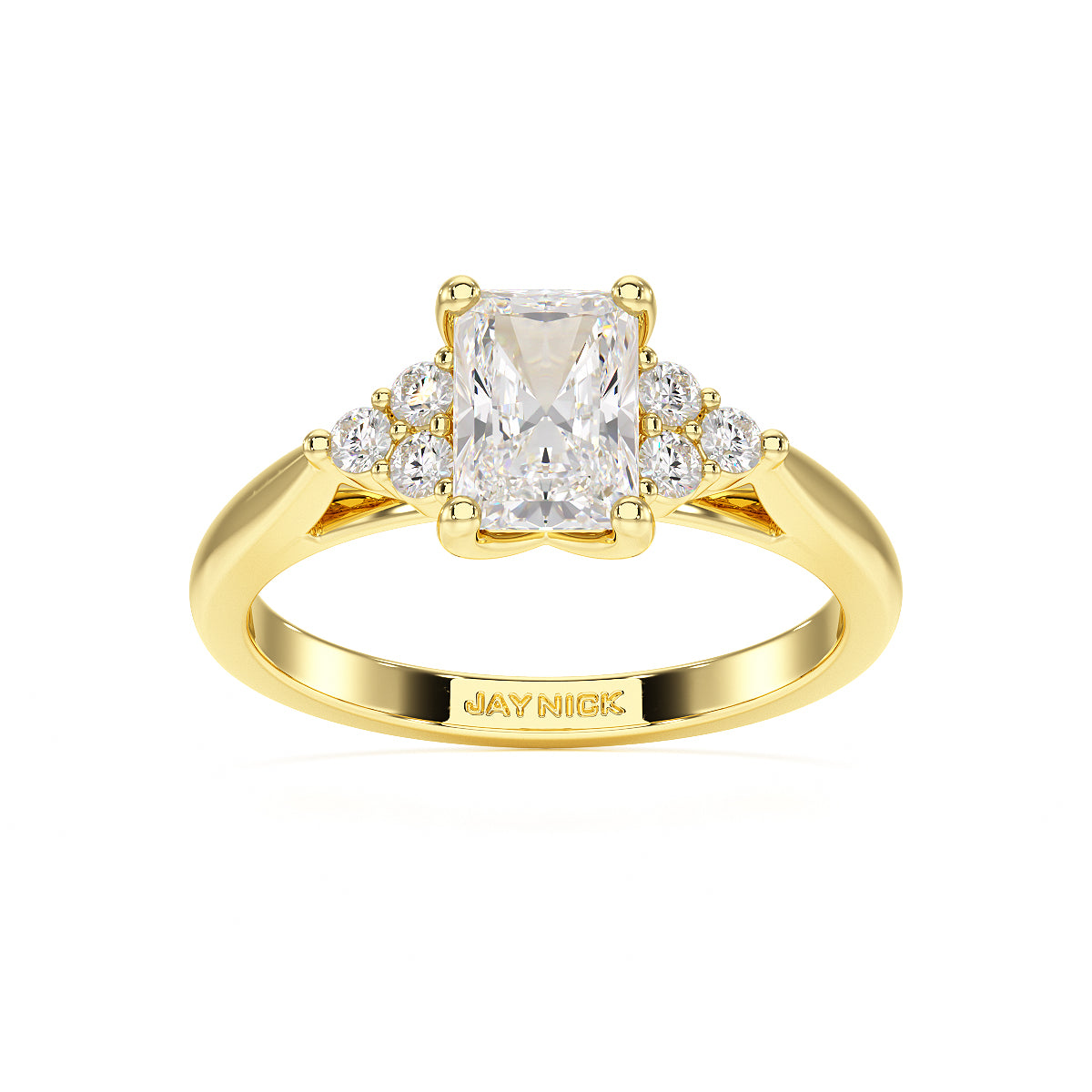 Radiant Trefoil Engagement Ring