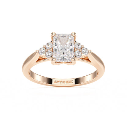 Radiant Trefoil Engagement Ring