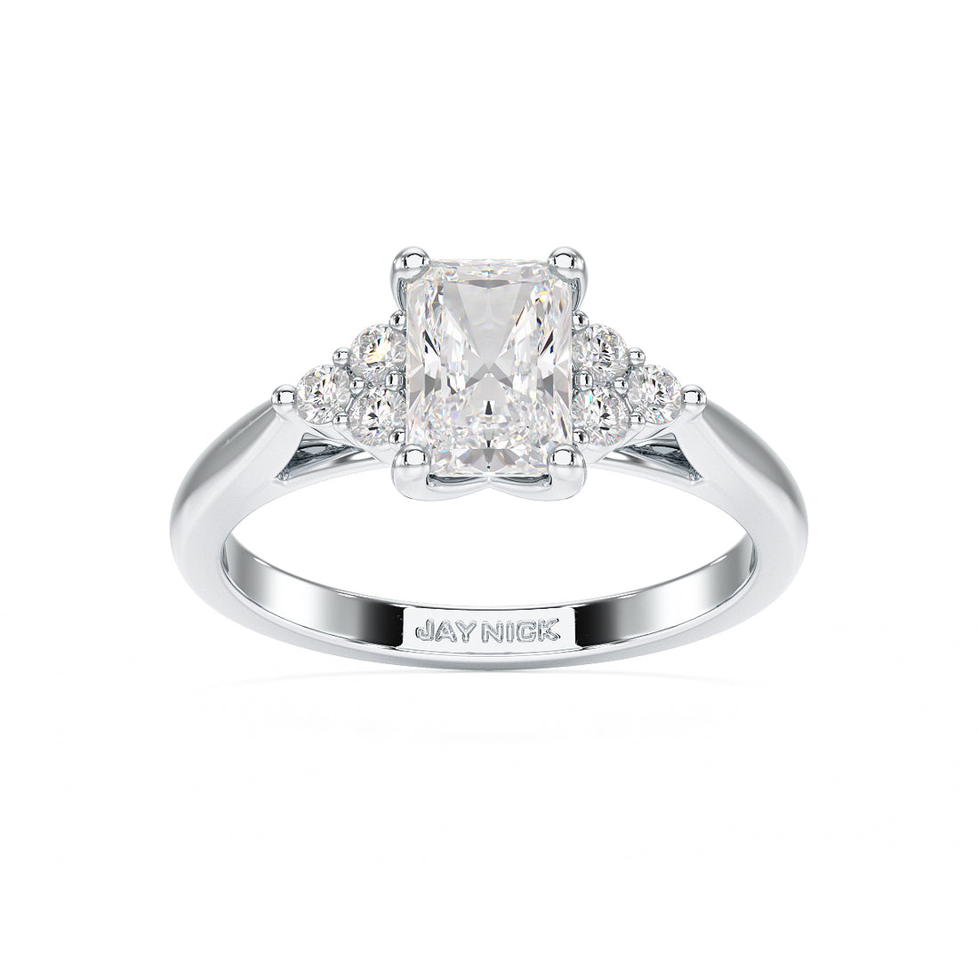 Radiant Trefoil Engagement Ring