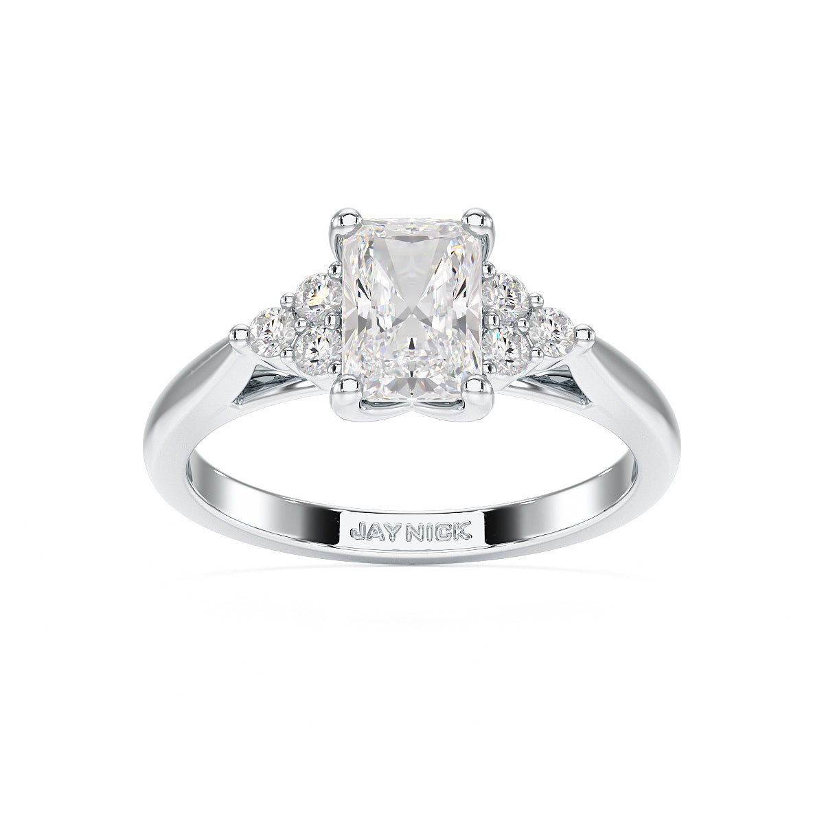 Radiant Trefoil Engagement Ring