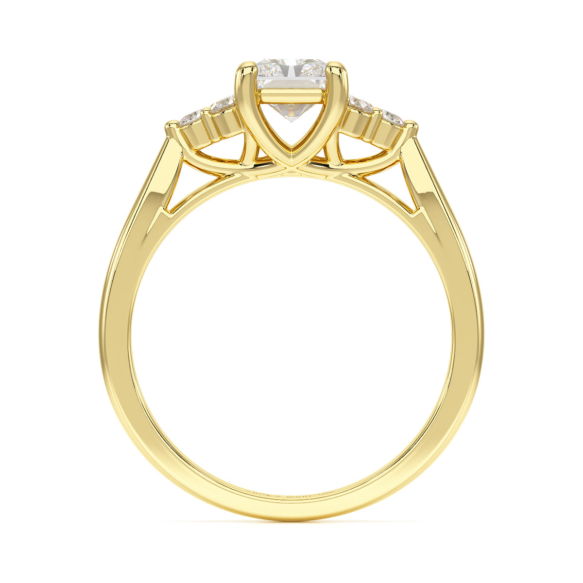 Radiant Trefoil Engagement Ring