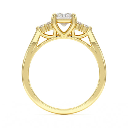 Radiant Trefoil Engagement Ring