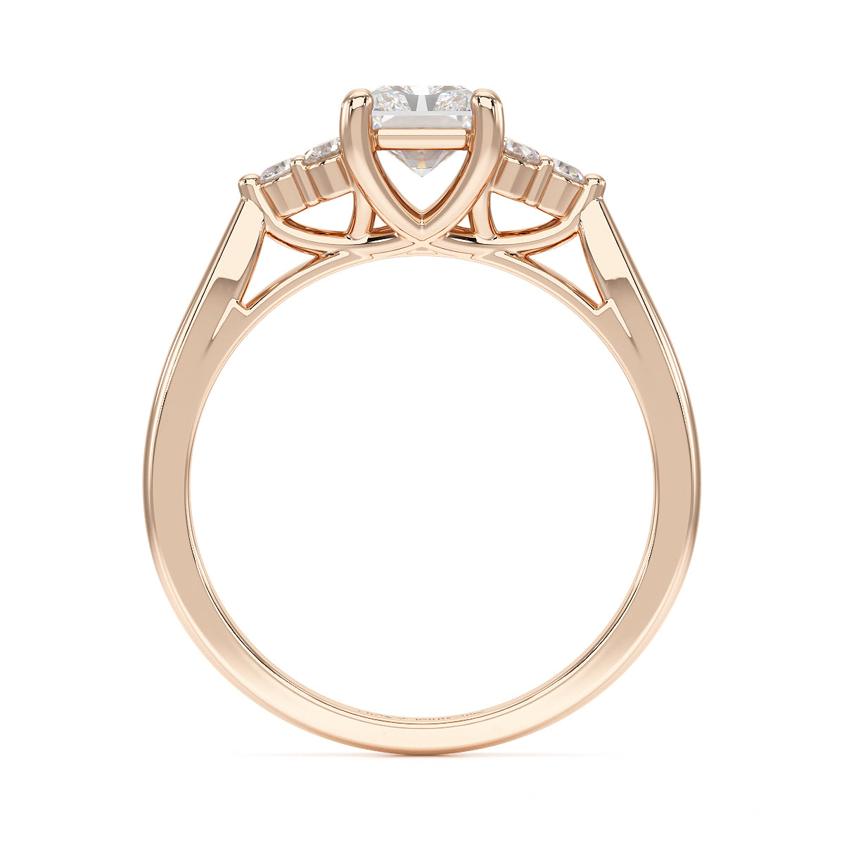 Radiant Trefoil Engagement Ring